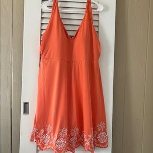 New Without Tags Jessica London Vibrant Orange Embroidered Swimdress